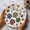 Custom Photo You Left Paw Prints On My Heart Memorial 3D Inflated Effect Printed Ceramic Plate HA75 897060