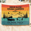 Personalized Retro Sunset Welcome To Our Campsite Camping Tapestry HO82 903078
