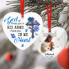 Custom Photo Safe In The Arms Of Jesus Memorial Heart Shaped Ceramic Ornament LM32 893825
