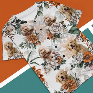 Custom Dog Photo Hawaiian Style Baseball Jersey Shirt For Dog Lovers HO82 894260