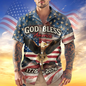 Patriotic 250th Anniversary God Bless America Eagle 1776–2026 Hawaii Shirt HA75 920150