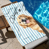 Custom Dog Portrait Beach Towel - Personalized Pet Lover Gift CH07 911466