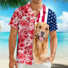 Custom Dog Cat Photo With American Flag Hawaii Shirt Gift for Pet Lovers TH10 169357
