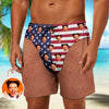 Custom Photo Funny Patriotic America Flag Freedom and Chill Beach Short TH10 170483