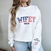 Custom Personalized Wifey Est Sweatshirt With Design On Sleeve Anniversary Gifts For Husband And Wife HA75 920340
