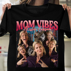 Custom Photo Mom Vibes - Personalized Cool Moms Club Retro Style Dark Shirt CH07 895344