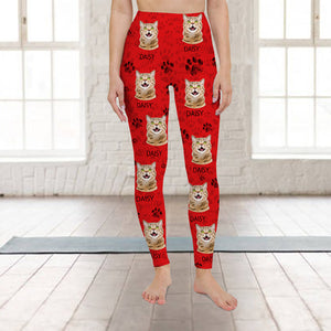 Custom Cat Photo With Paw Pattern Legging HO82 900532