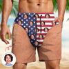 Custom Photo Funny Patriotic America Flag Freedom and Chill Beach Short TH10 170483