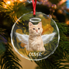 Custom Photo Angel Cat with Wings Memorial Glass Ornament HA75 897276