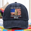 Custom Photo 250 Years Of Freedom With Dog Cat Pet Washed Denim Baseball Cap HA75 920100
