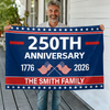 Custom Family Name 250th Anniversary 1776-2026 House Flag HA75 921142