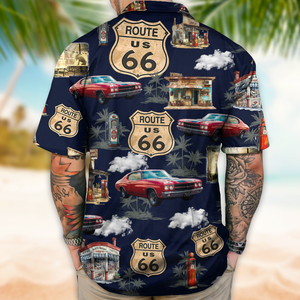 Custom Car Photo Rout 66 Authentic Hawaiian Shirt TH10 892551
