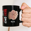 Custom Hand Photo Best Dad Ever Black Mug N369 896321