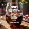 Custom Face Dog Cat - Mom, You’re My Favorite Human Wine Glass HA75 892944