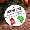 Family Love Knows No Distance 3D Inflated Effect Ceramic Ornament Personalized Gift HO82 894552