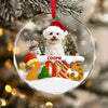 Custom Dog Christmas Cake Crew Photo - Personalized Glass Ornament CH07 899976