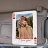 Custom Couples Photo King & Queen Drive Safe I Love You Personalized Wooden Photo Car Visor Clip HA75 898844