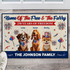 Home Of The Free & The Furry - 250 Years Of Freedom Personalized Doormat CH07 910340