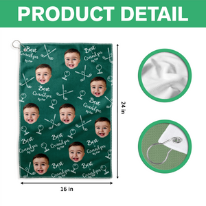 Custom Face Photo Best Dad By Par Dog Family Golf Towel LM32 893643