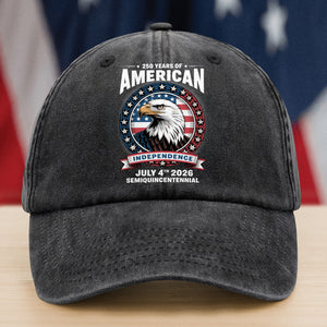 250 Years of America Anniversary Independence Day 2026 Washed Denim Baseball Cap CH07 896760