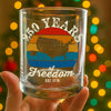 Custom Dog Photo 250 Years of Freedom EST. 1776 Whiskey Glass LM32 895325