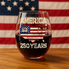 250 Years America Anniversary 250th Independence Day Wine Glass HA75 897358