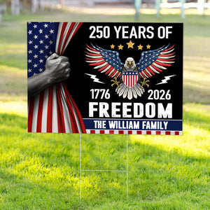 250 Years of Freedom Yard Sign America 250th Anniversary Garden Sign CH07 896830