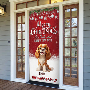 Custom 3D Cute Dog Merry Christmas and Happy New Years Door Cover LM32 897135
