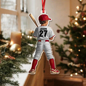 Custom Name Kid Baseball Player Personalized Acrylic Ornament HA75 897872