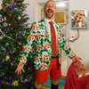 Custom Dog Photo With Christmas Pattern Family Men's Suits HO82 900428