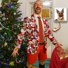 Custom Dog Photo With Christmas Pattern Family Men's Suits HO82 900428