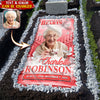 Custom Photo Forever In Our Hearts Memorial Grave Blanket LM32 897517