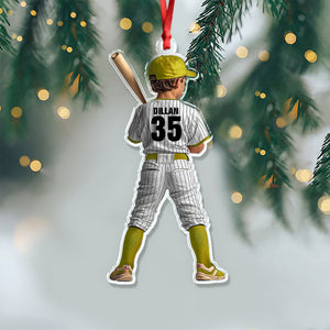 Custom Name Kid Baseball Player Personalized Acrylic Ornament HA75 897872
