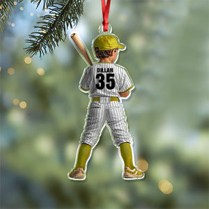 Custom Name Kid Baseball Player Personalized Acrylic Ornament HA75 897872