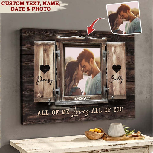 GeckoCustom All Of Me Loves All Of You Couple Canvas, Custom Quotes HN590 12 x 8 Inch / Satin Finish: Cotton & Polyester