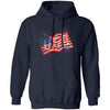 GeckoCustom American Flag Fireworks 4Th Of July Shirt H412 Pullover Hoodie / Navy / S