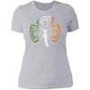 GeckoCustom Baseball Softball Shamrock St Patrick Shirt Women Tee / Heather Grey / X-Small