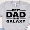 GeckoCustom Best Dad In The Galaxy Family T-shirt, HN590 Basic Tee / White / S