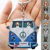 GeckoCustom Colorful Camper Van Dog Camping Acrylic Keychain HN590