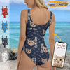 GeckoCustom Custom Cat Photo With Accessory Pattern Swimsuit K228 889002