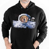 GeckoCustom Custom Dog Photo Shirt, Dog Astronaut Photo Shirt, Custom Image Shirt Pullover Hoodie / Black Colour / S