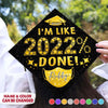 GeckoCustom Custom Name I'm Like 2022 Done Graduation Cap Topper, HN590 9.5"x9.5"
