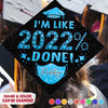 GeckoCustom Custom Name I'm Like 2022 Done Graduation Cap Topper, HN590 9.5"x9.5"