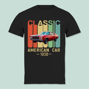 GeckoCustom Custom Photo Classic Car Vintage Car Shirt N304 HN590 Basic Tee / Black / S