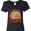 GeckoCustom Custom Photo I Like Cats And Maybe 3 People Shirt N304 889159 Women V-neck / V White / S