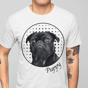 GeckoCustom Dog Cat Face Photo Shirt, Custom Dog Photo Light Color T Shirt SG02 Unisex T-Shirt / Sport Grey / S