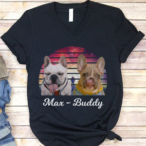 GeckoCustom Dog Cat Vintage Multiple Background, Custom Photo Shirt T132