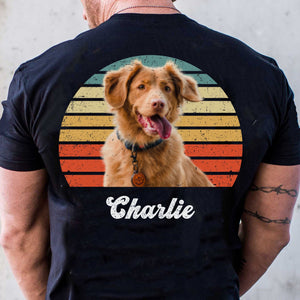 GeckoCustom Dog Cat Vintage Retro Photo Shirt Personalized Custom Photo Dog Cat Pet Backside Shirt C548