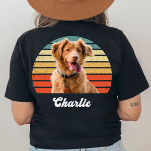 GeckoCustom Dog Cat Vintage Retro Photo Shirt Personalized Custom Photo Dog Cat Pet Backside Shirt C548