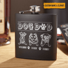 GeckoCustom Dog Dad Clipart Dog Flask, T286 HN590